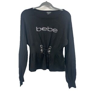 Bebe Women's Blouse Size S Gothic Grunge Y2K Whimsigoth Dark Academia Rayon